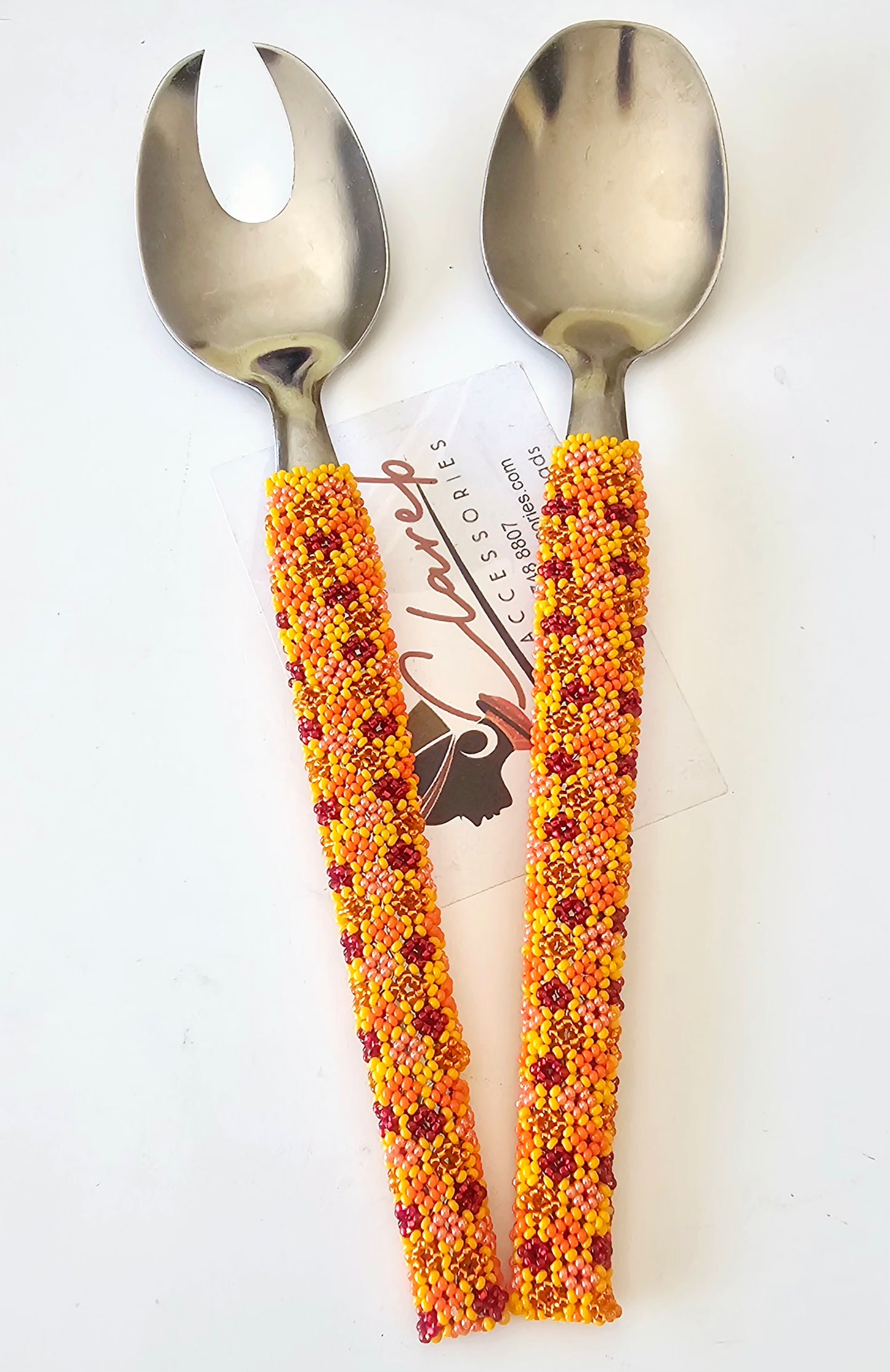 Beaded Salad Servers set (2)
