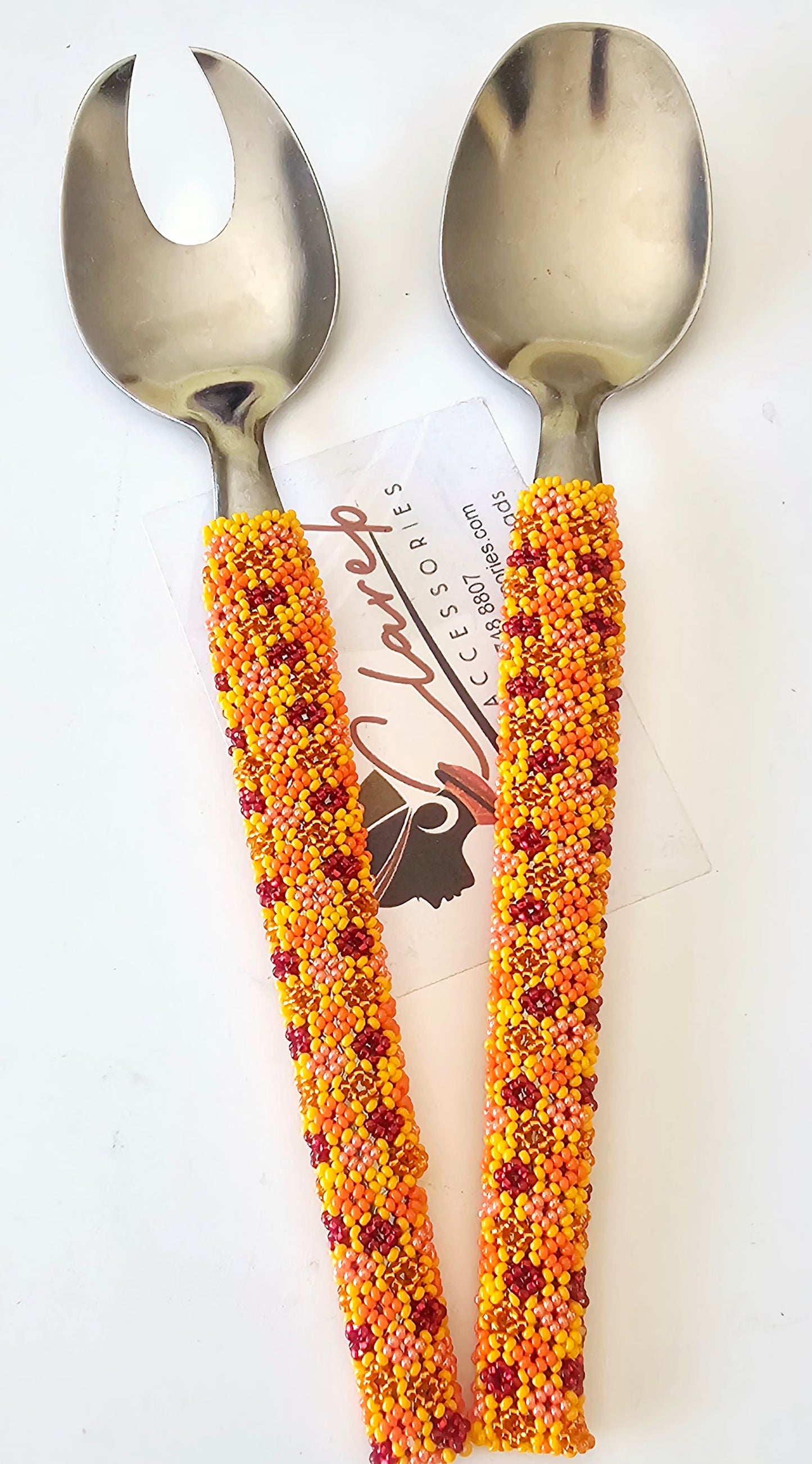 Beaded Salad Servers set (2)