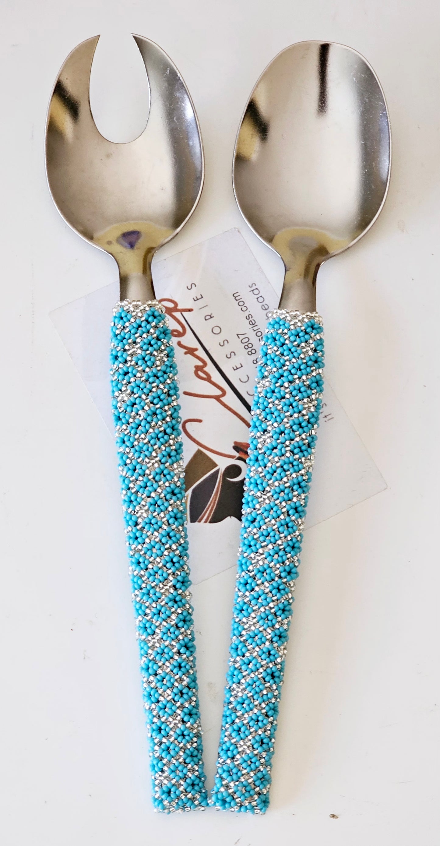 Beaded Salad Servers set (2)