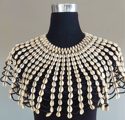 African Tribal Cowrie Shells Collar Necklace