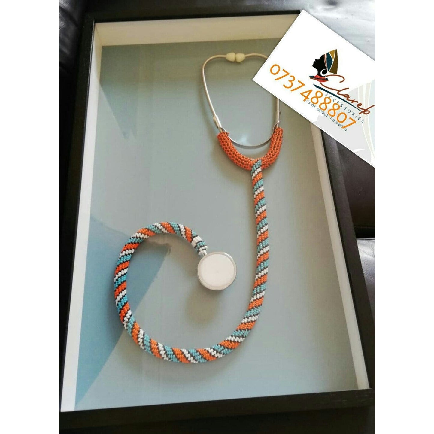 Beaded Stethoscopes Framed (made on request)