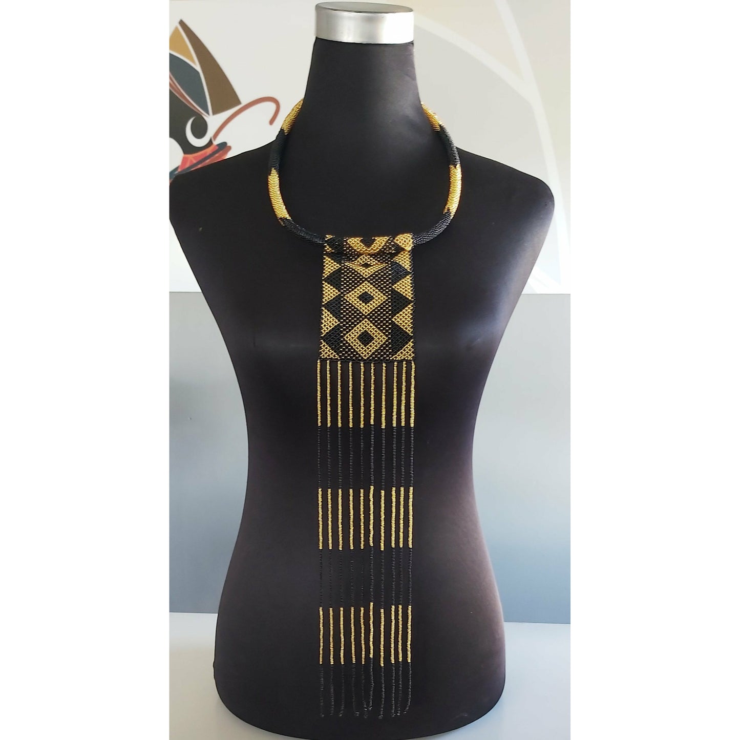 Beaded Neckring with Tassels
