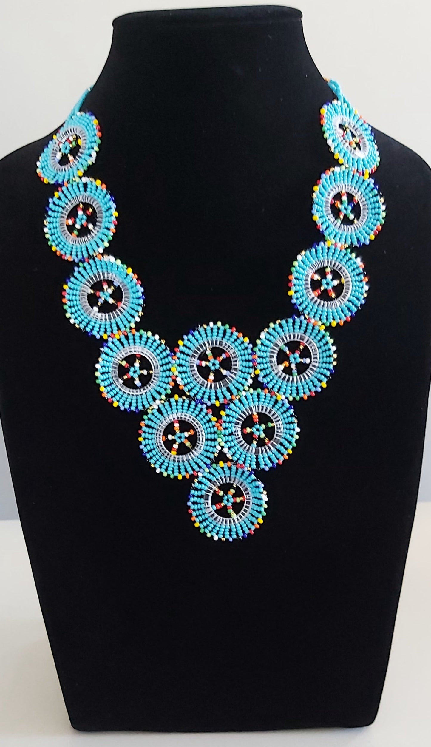 Beaded V Circle Neckpiece