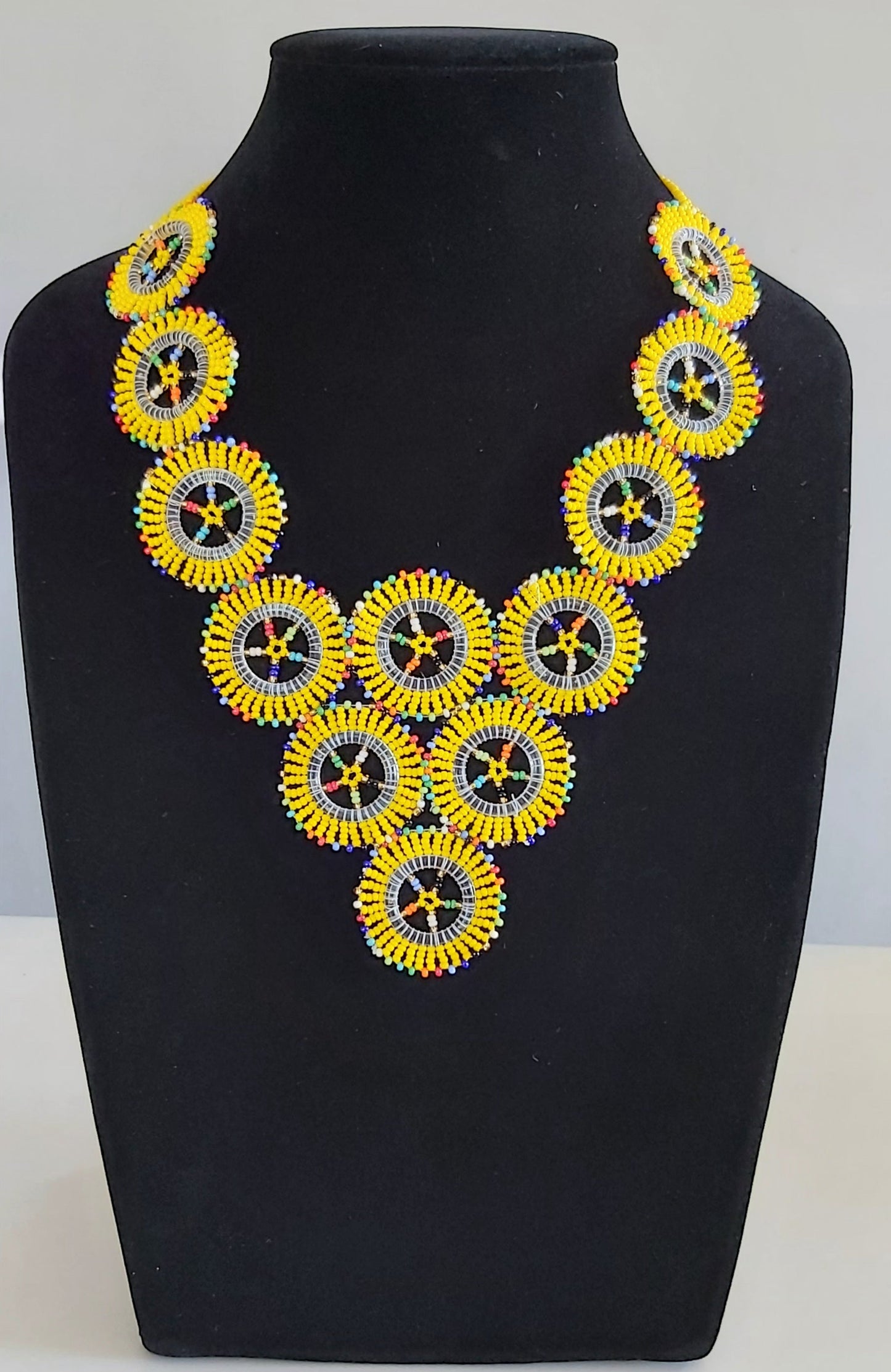 Beaded V Circle Neckpiece