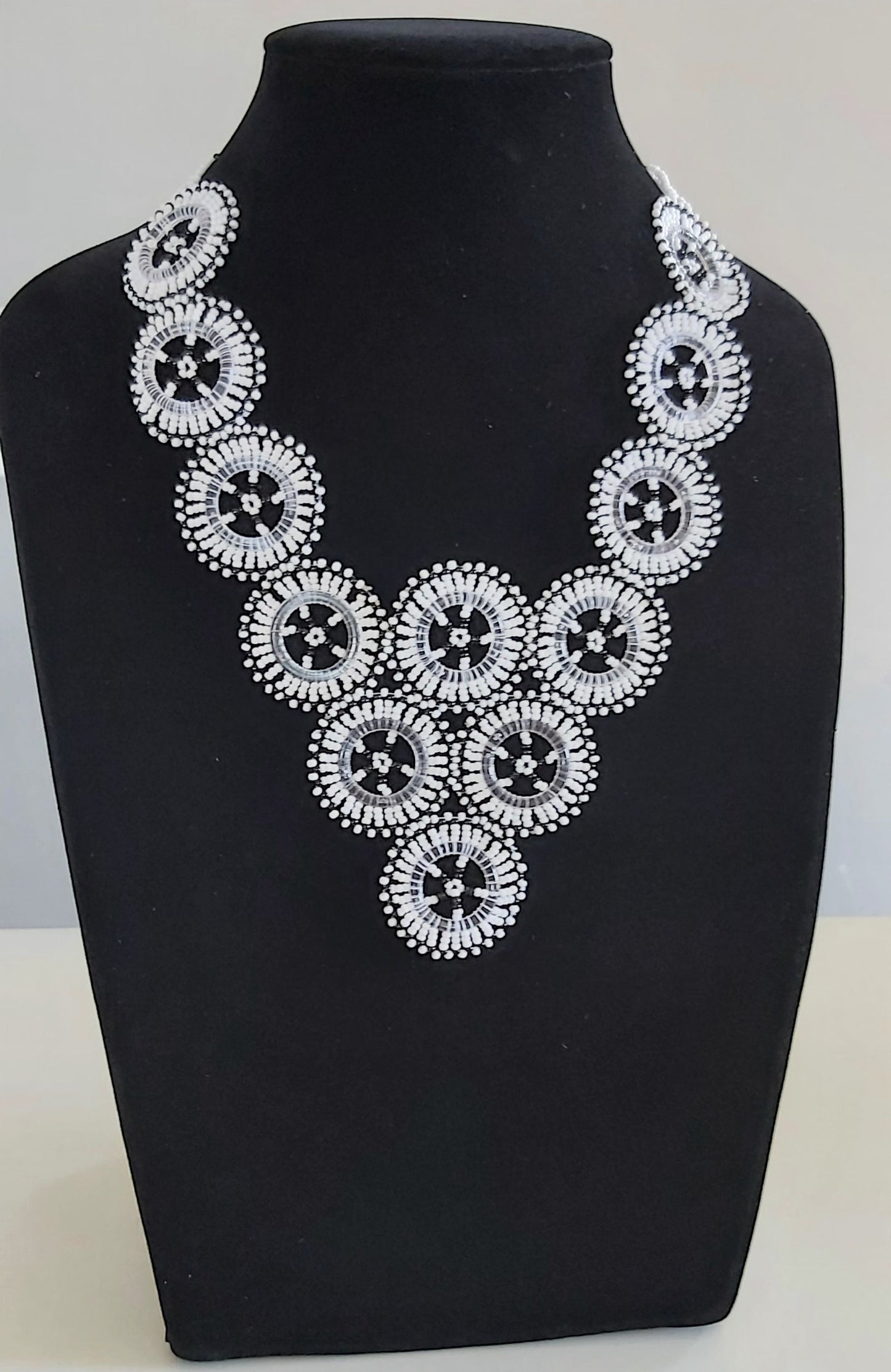 Beaded V Circle Neckpiece