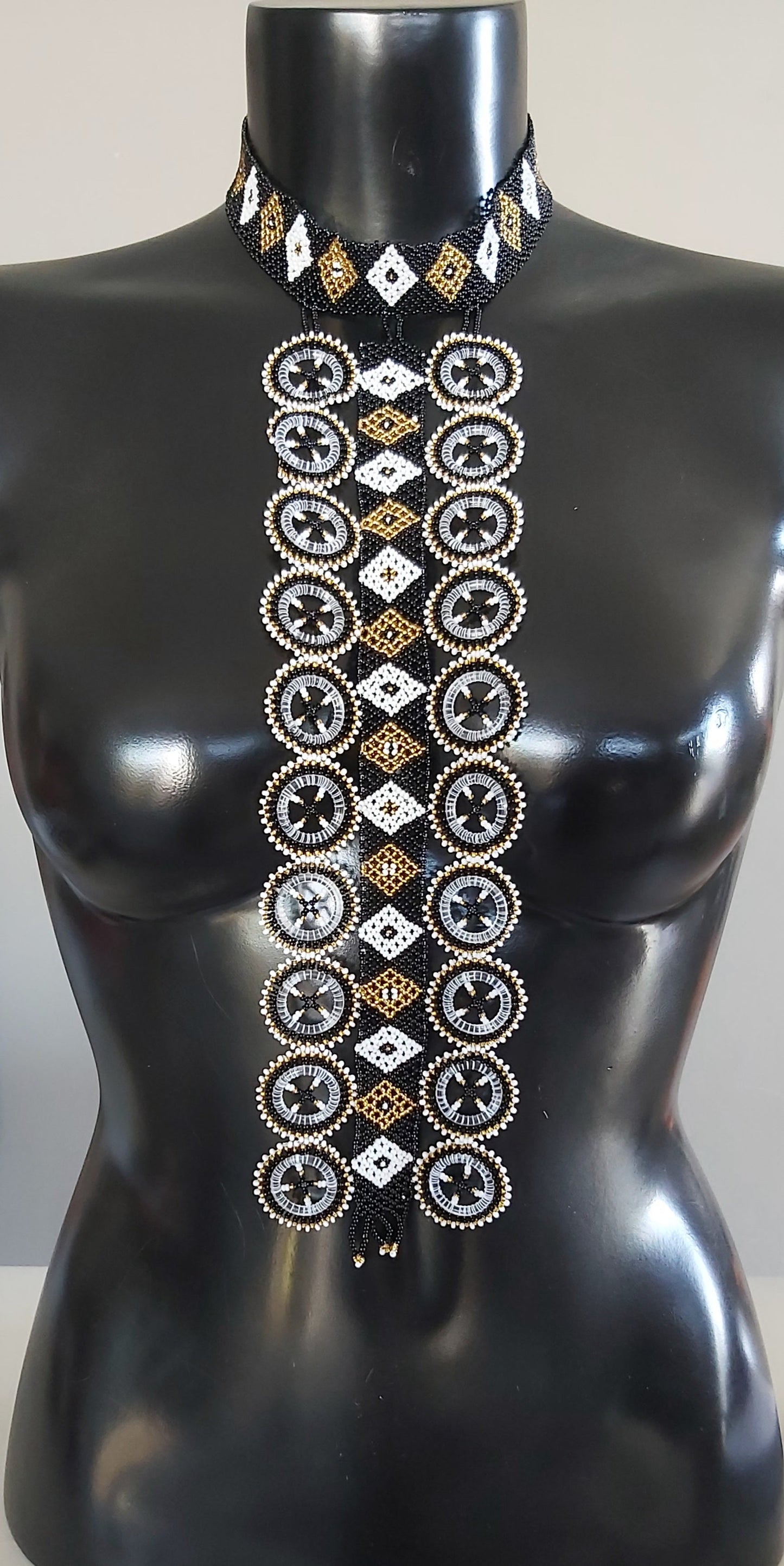 Beaded Cascade Neckpiece