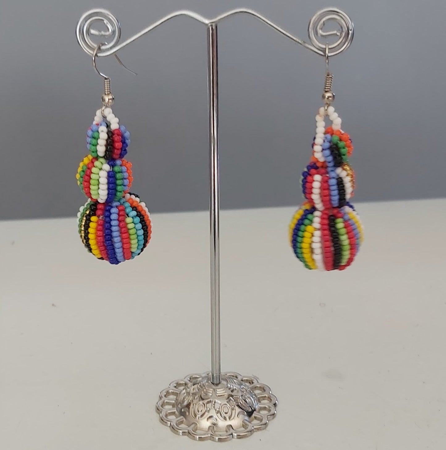3 Ball Beaded Earrings