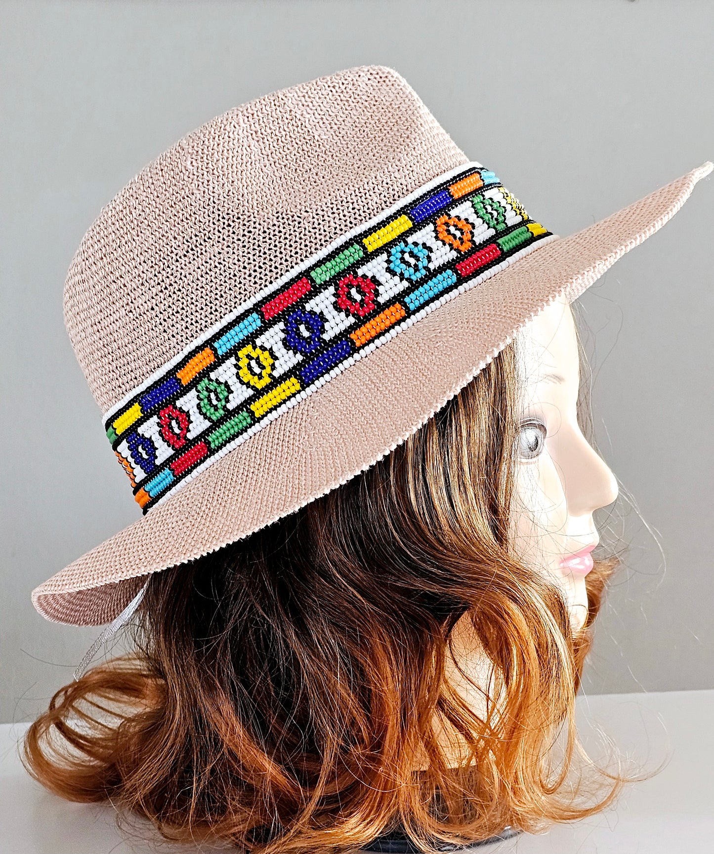 Beaded Straw Hat