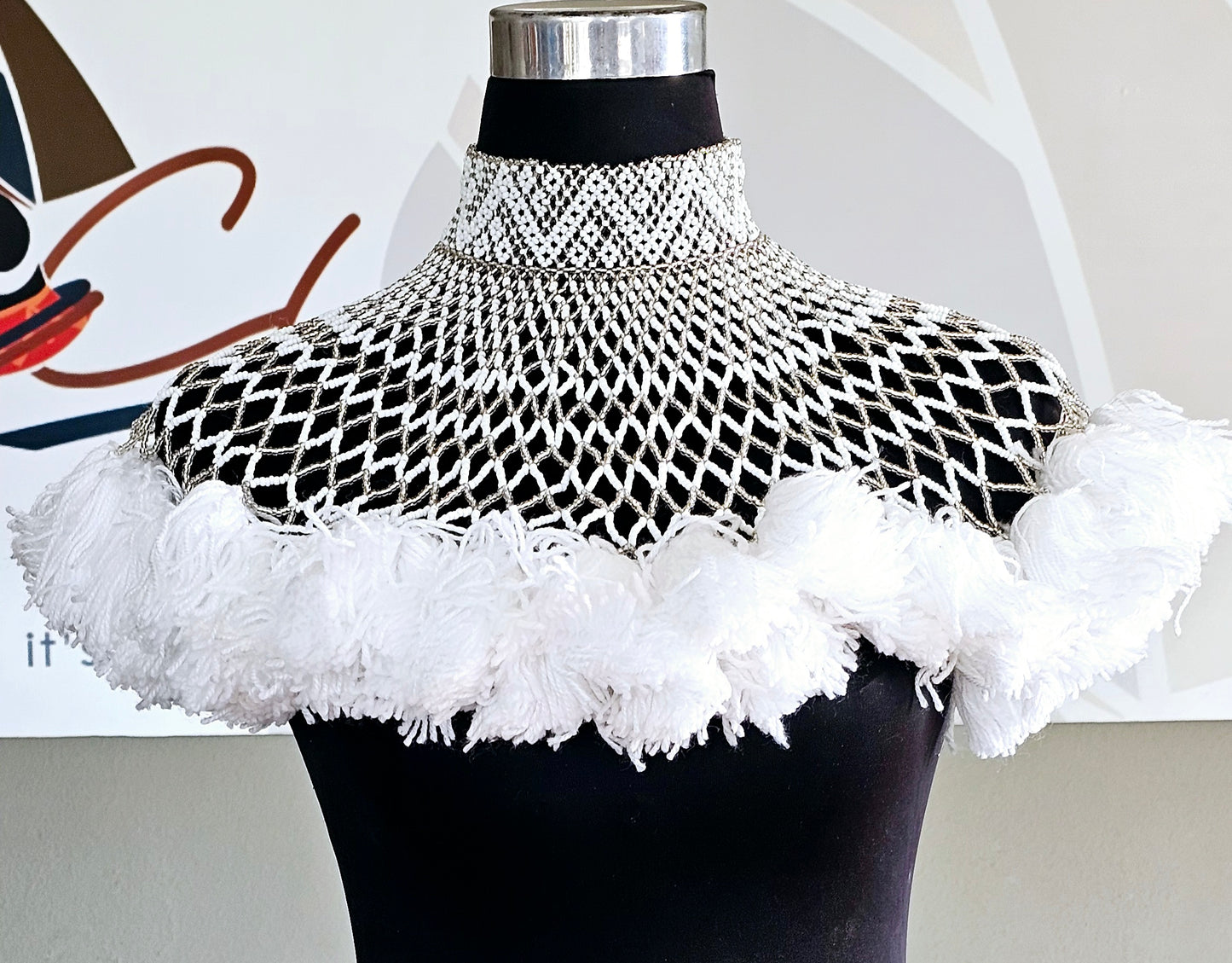 Fluffy Beaded Cape