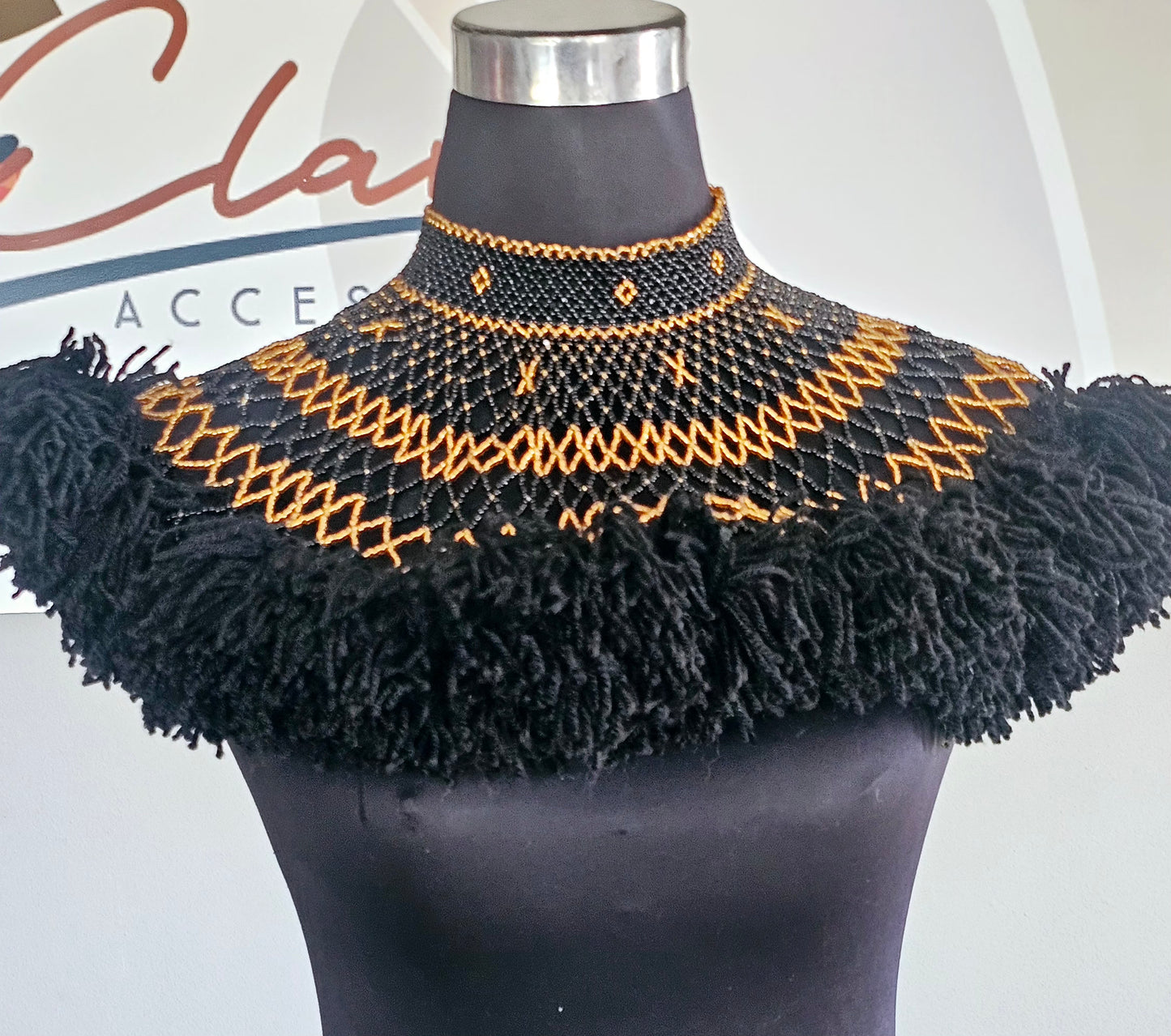 Fluffy Beaded Cape