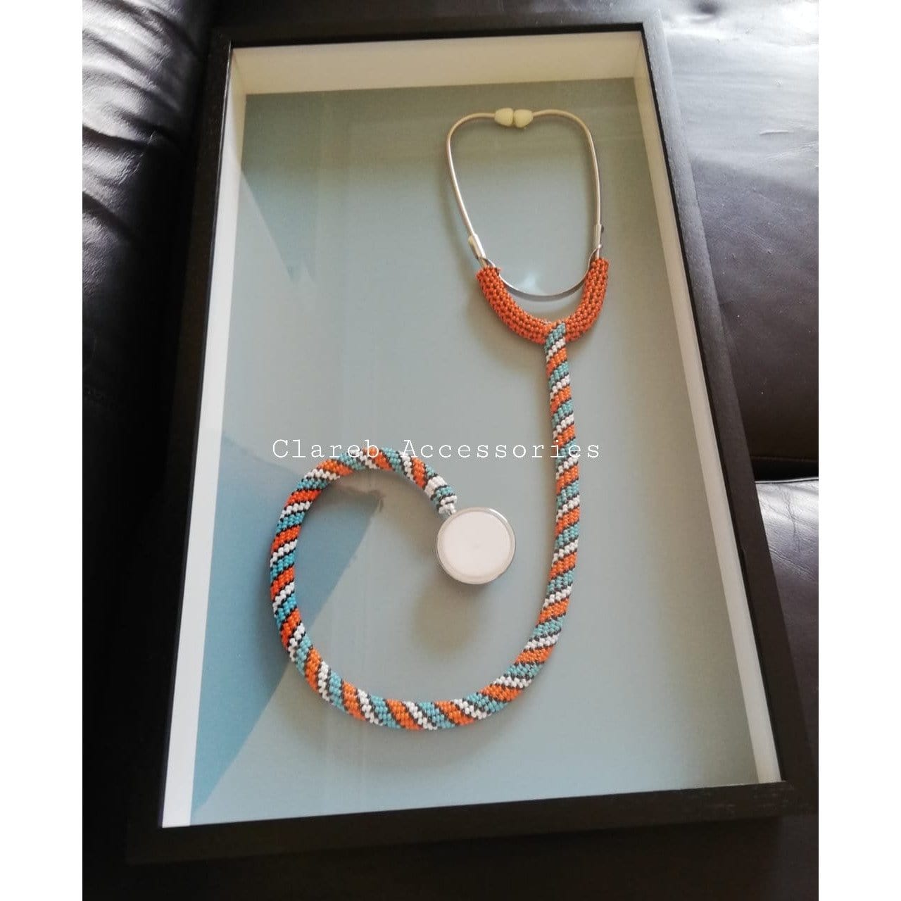 Beaded Stethoscopes Framed (made on request)